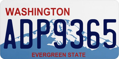 WA license plate ADP9365