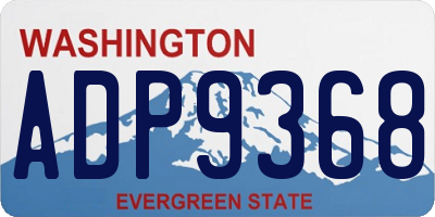 WA license plate ADP9368