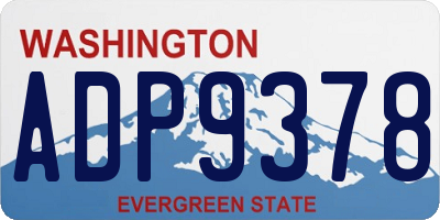 WA license plate ADP9378