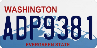 WA license plate ADP9381