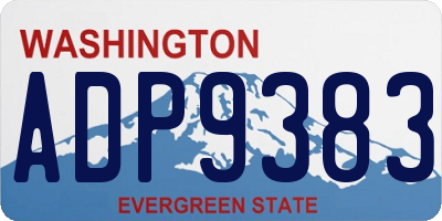 WA license plate ADP9383