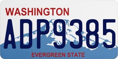 WA license plate ADP9385