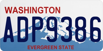 WA license plate ADP9386