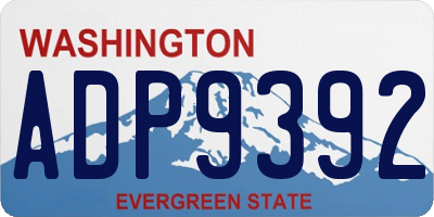WA license plate ADP9392