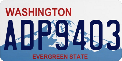 WA license plate ADP9403