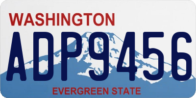 WA license plate ADP9456