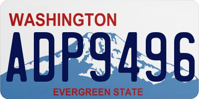 WA license plate ADP9496