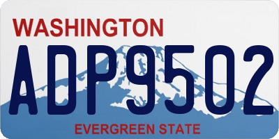 WA license plate ADP9502