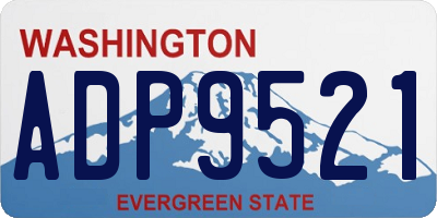 WA license plate ADP9521
