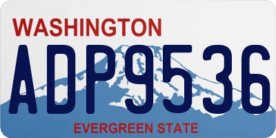WA license plate ADP9536