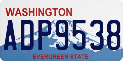 WA license plate ADP9538