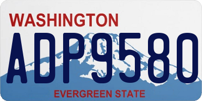 WA license plate ADP9580
