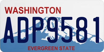 WA license plate ADP9581