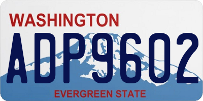 WA license plate ADP9602