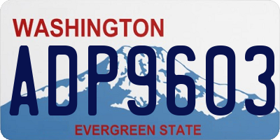 WA license plate ADP9603