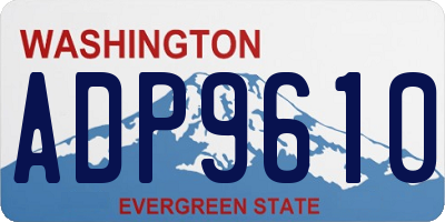 WA license plate ADP9610