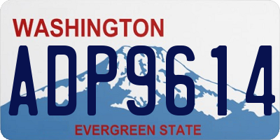 WA license plate ADP9614