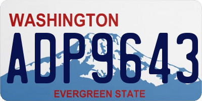 WA license plate ADP9643