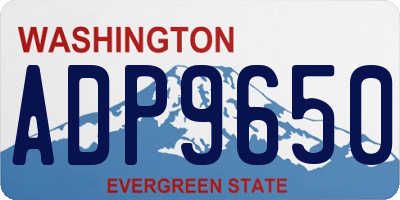 WA license plate ADP9650