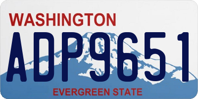 WA license plate ADP9651