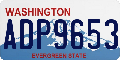 WA license plate ADP9653