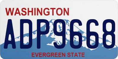 WA license plate ADP9668