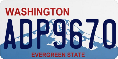 WA license plate ADP9670