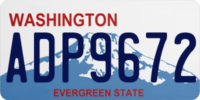 WA license plate ADP9672