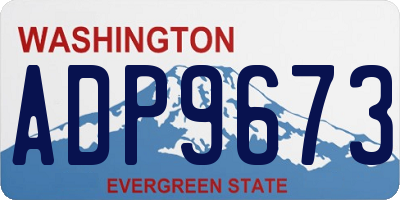 WA license plate ADP9673