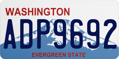 WA license plate ADP9692