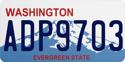 WA license plate ADP9703