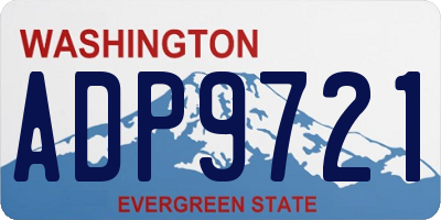 WA license plate ADP9721