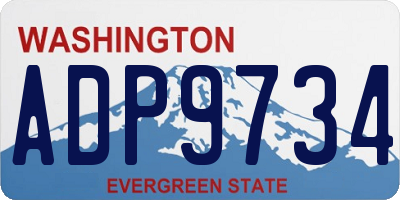 WA license plate ADP9734