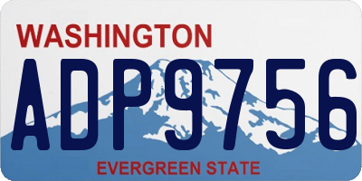 WA license plate ADP9756