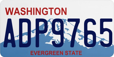 WA license plate ADP9765