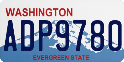 WA license plate ADP9780