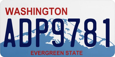 WA license plate ADP9781