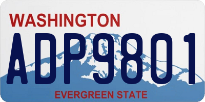 WA license plate ADP9801