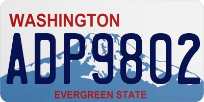WA license plate ADP9802