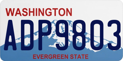 WA license plate ADP9803