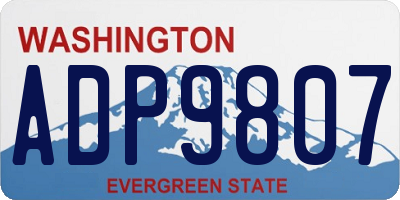 WA license plate ADP9807