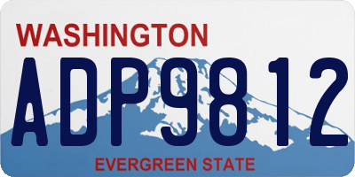 WA license plate ADP9812
