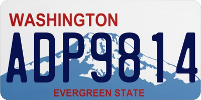 WA license plate ADP9814