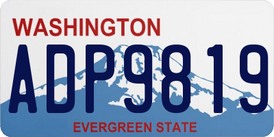 WA license plate ADP9819