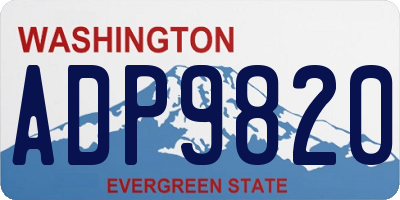 WA license plate ADP9820