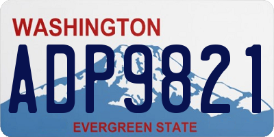 WA license plate ADP9821