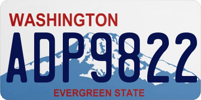 WA license plate ADP9822