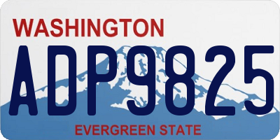 WA license plate ADP9825
