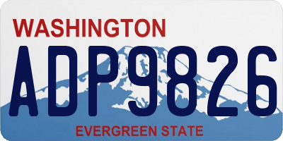 WA license plate ADP9826