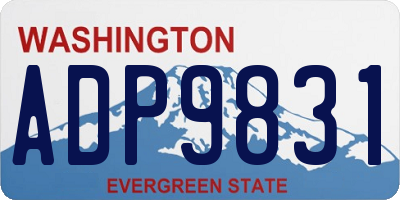 WA license plate ADP9831